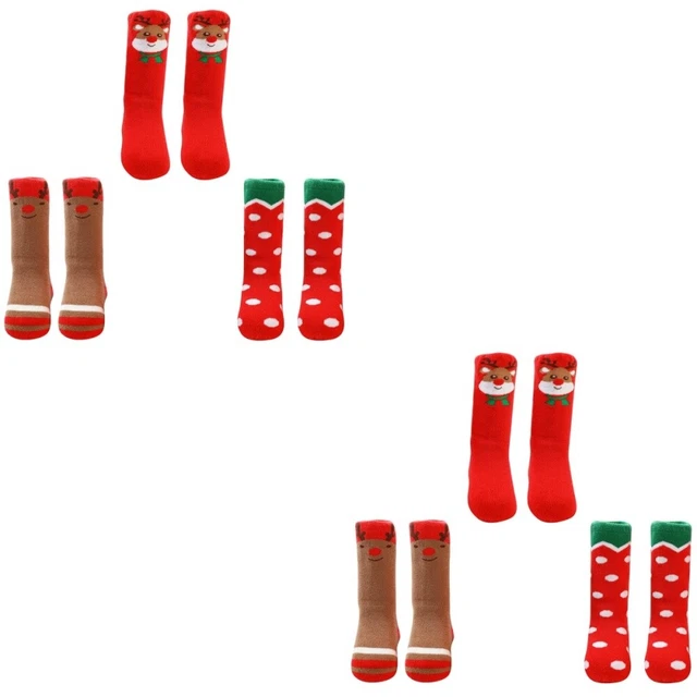 6 Pairs Cotton Crew Socks Baby Christmas Baby Cotton Socks Stocking Boys Cartoon