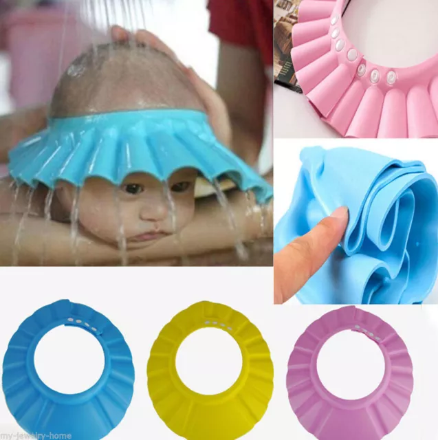 Adjustable Baby Kids Children Shampoo Bathing Shower Cap Hat Wash Hair Shield*_* 2