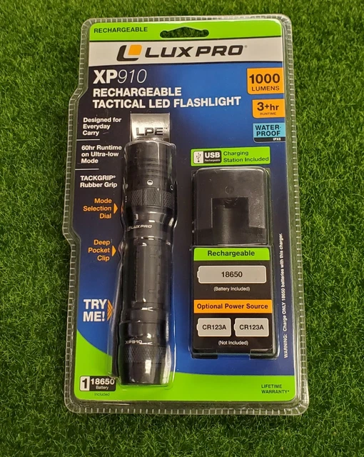 LUXPRO XP915 Tactical Flashlight | 1600 Lumens Rechargeable | 18650 Battery & Micro-USB | IPX4 Waterproof - View #11