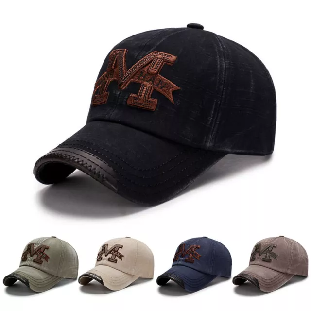 Unisex Letras Estampado Gorras de Béisbol Ajustable Lavado Curvo Visera Ejér <