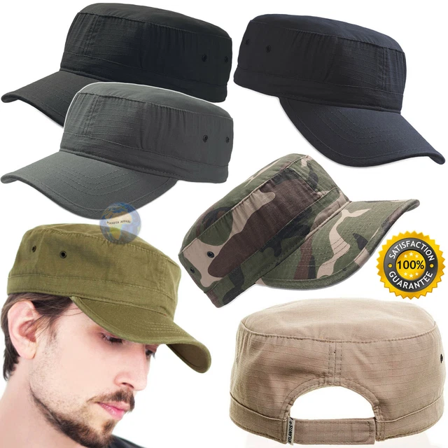 Berretto Militare Uomo Vintage In Cotone: Cappello Army Piatto Con Visiera, Baseball Cap Unisex Per Outdoor, Taglia Unica Regolabile (55-59 Cm) - 2