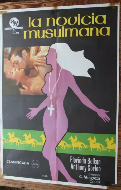 Cartel de Cine LA NOVICIA MUSULMANA Vintage Erotic Sex Movie Film Poster