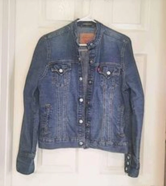 Levi's Denim Jean Jacket Junior Size Medium Collarless