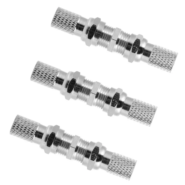 3 Sets TV Butt Joint Metal Cable Adapter Antenna Coax Screw on Connector