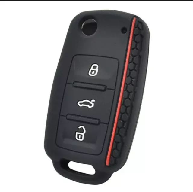 Silikon Remote Flip Key Schlüsselanhänger Abdeckung für SKODA Fabia Octav Superb 3