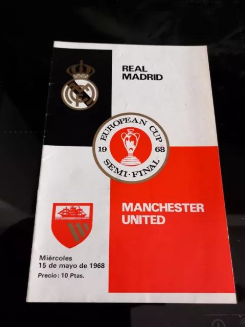 Real Madrid v Manchester United 1968 European Cup Semi Final Programme