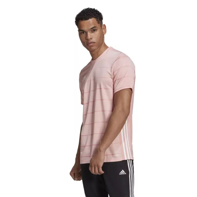 adidas Performance Mens Campeon Football Soccer Training Jersey T-Shirt Pink