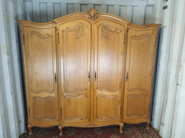 (delivery see description) Wardrobe 4 door  French solid oak Louis XV Style