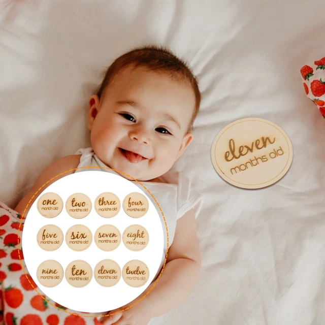 12 piezas Tarjeta Hitos Crecimiento En El Primer Año Imagen Regalo Bebé Recién Nacido