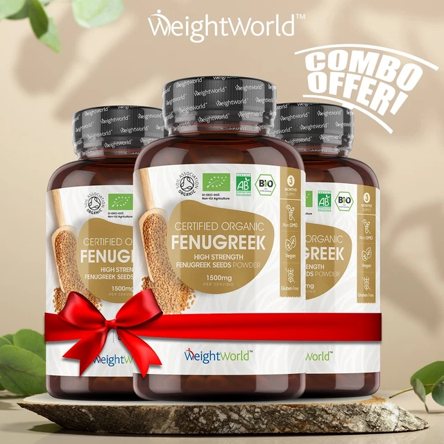 ORGANIC FENUGREEK 540 Capsules 1500mg for Breastfeeding Pregnancy