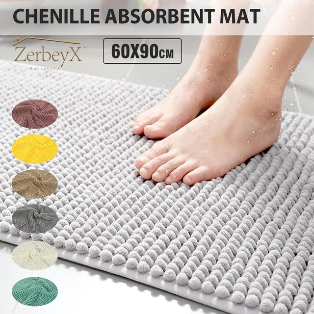 Badematte Super Saugfähig Badezimmer Teppich Rutschfester Badvorleger 90 * 60cm