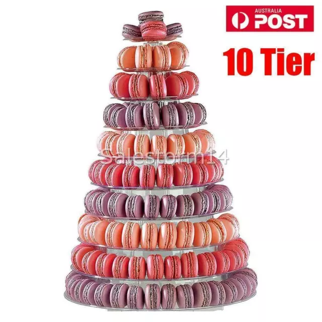 10 Tier Cupcake Holder Stand,Round Macaron Tower Stand,Clear Cake Display AU