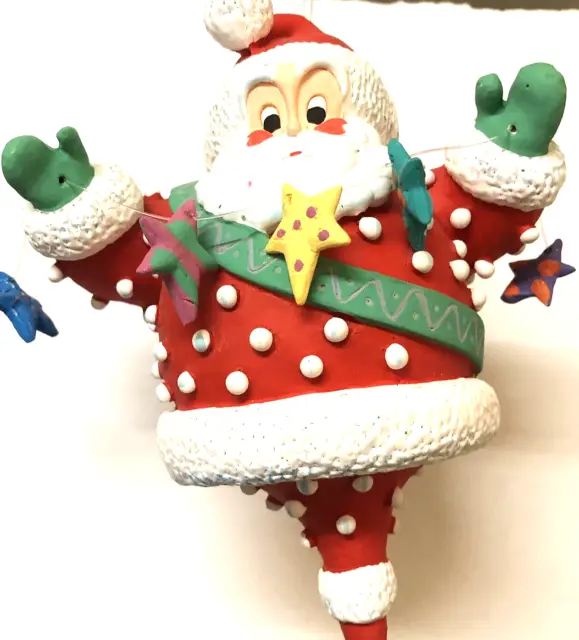 Department 56 Christmas Ornament Retired 6" Pokadot Santa Hand Painted RARE