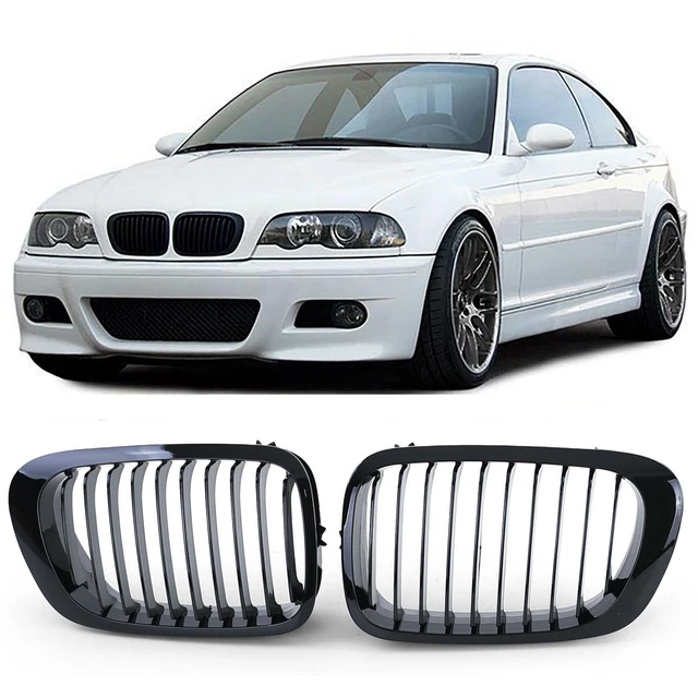 Griglia Anteriore Calandra Per BMW E46 Coupé Cabrio 2002-2005 - Nero Opaco, In ABS Di Alta Qualità, Non Per M3/Compact