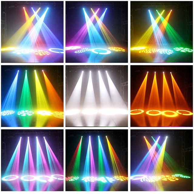 Lot De 4 Spots LED DMX 150W | Effets Beam, Gobo, Prisme | RGBW + Stroboscope | Pour Soirées, Clubs, Mariages