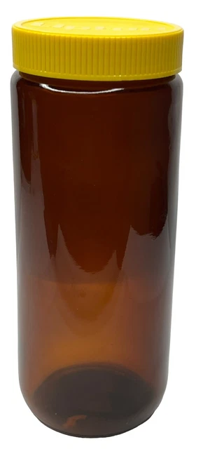 LIPTON ICED TEA Vintage Amber Brown 8 GLASS Yellow Cap JAR Container Advertising