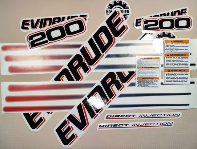 For EVINRUDE 200 outboard Vinyl decal set from BOAT-MOTO / stickers kit