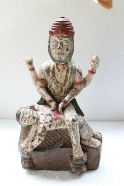 Abi Groups Vishnu in piedi in loto legno dio cornice per foto 33 x 25 cm indù divinità decorazioni per la casa oggetti più economici vintage antico fatto a mano
