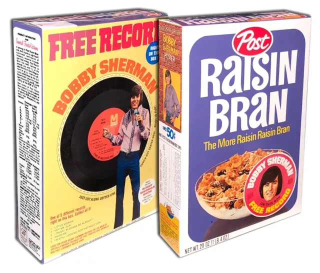 Post  RAISIN BRAN Cereal BOX Bobby Sherman Record (BOX ONLY!)