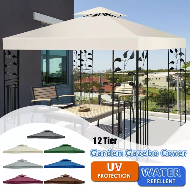 10'x10' Gazebo Canopy Top Replacement 1 2 Tier Garden Yard Patio Sunshade Cover