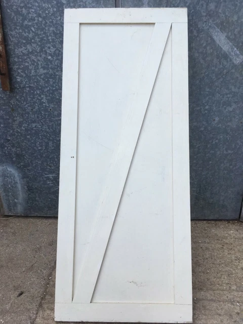 21”x50 7/8” Reclaimed Old Painted Pine Two Panel 1 Over 1 Short Internal Door 8
