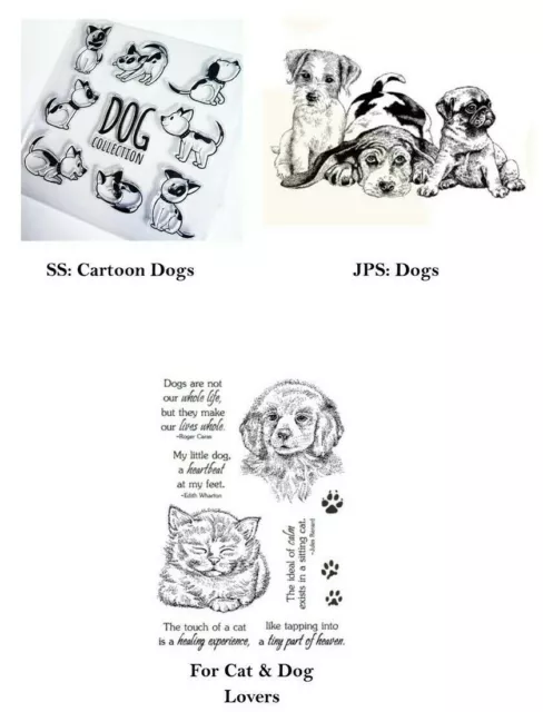 Choose From: Cute Gorgeous Dogs Cats Dog Lovers Paw Prints Words Clear Stamps