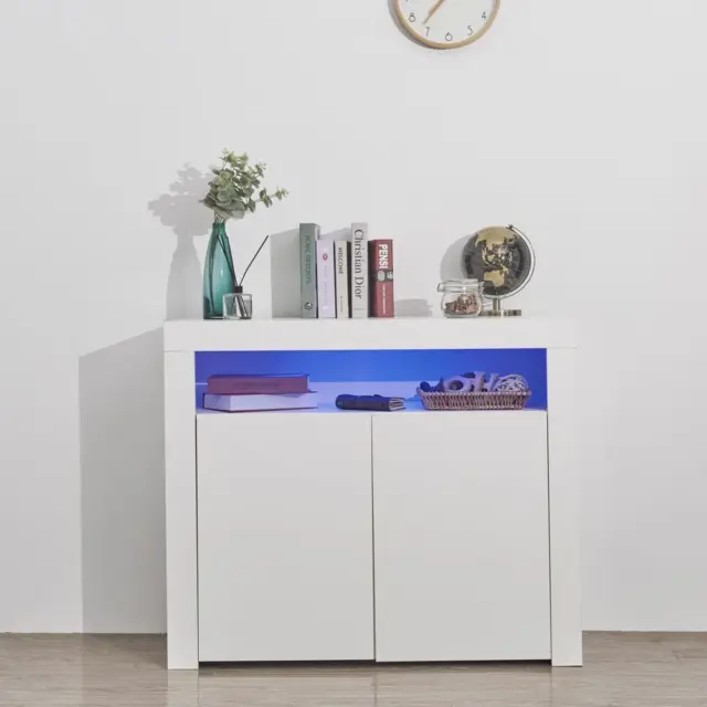 Buffet Sideboard Accent Cabinet w/ Led Shelve Storage Kitchen Bar Cupboard Table