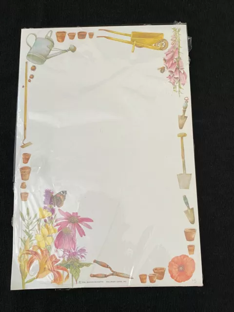 Vintage Hallmark Marjolein Bastin Floral Stationery Paper Tablet Flowers Garden