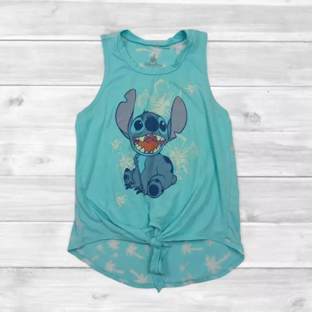 Disney Parks Stitch Juniors Light Blue Graphic Tank Top Size L