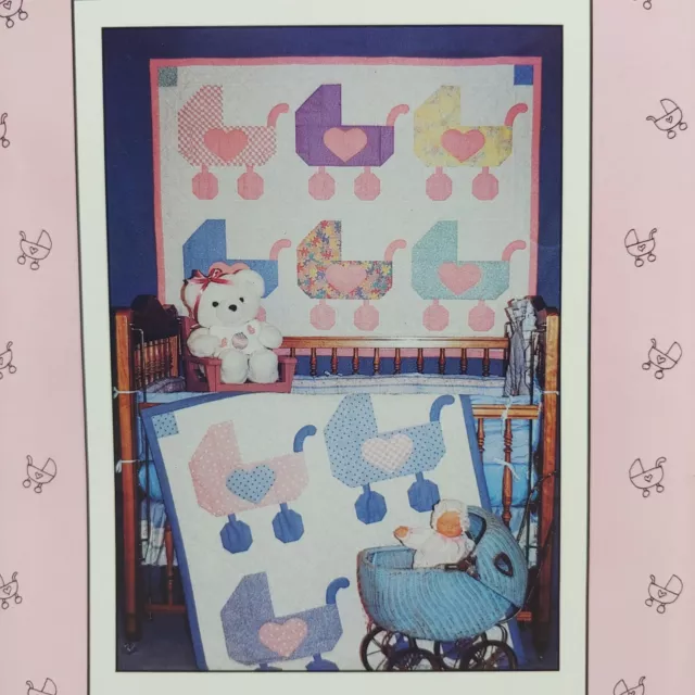 Cochecito de corazón con patrón de edredón para cuna 59x45, colgante de pared 41x45