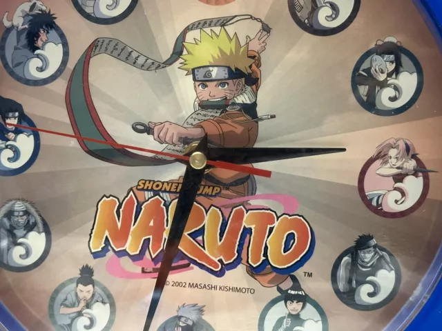 Shonen Jump Naruto 2002 Masashi Kishomoto Wall Clock 10” Original NOT Working 2