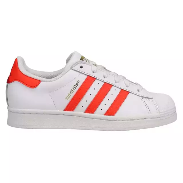 adidas Superstar Lace Up  Womens White Sneakers Casual Shoes FX5963