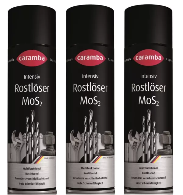 Caramba Intensiv Rostlöser MoS2 3x500 ml Spray Profi Rostentferner Kriechöl