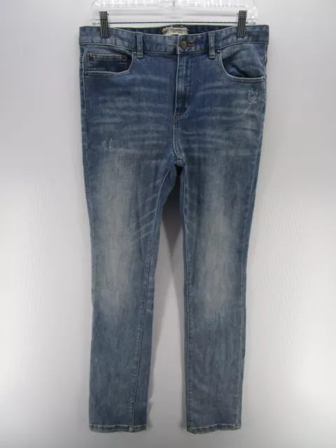 Free People Jeans Women 30 Blue Skinny High Rise Denim Pants Ripped Light Wash