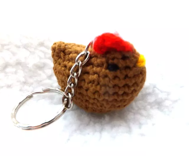 Crochet Chicken, Hen Keyring /Keychain, Bag Charm