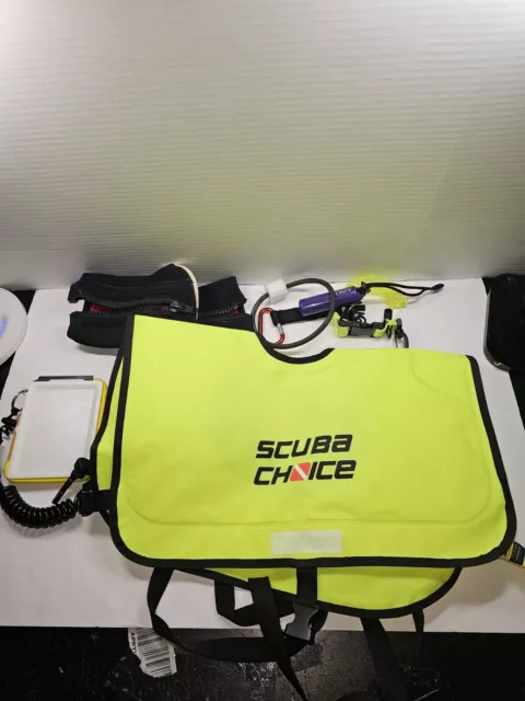 Scuba Gear Lot Scuba Choice Snorkel Vest Scuba Maracas, Notepad, Wenoka Sole Xl