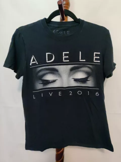 Adele women's size S t-shirt black color SS crew neck "Adele Live 2016" logo EUC