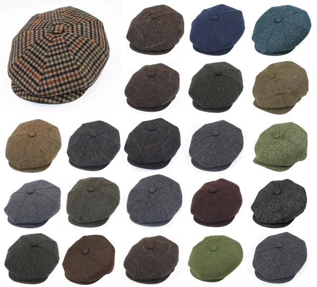 Berretto Stile Peaky Blinders In Tweed A Spina Di Pesce, Newsboy Da Uomo, Modello Gatsby, Taglia Unica M-XL - Foto 6
