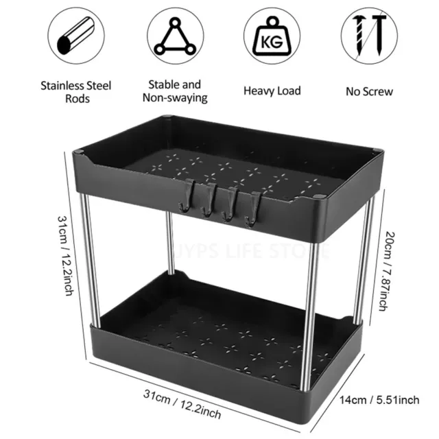 Sotto lavello 2 livelli cassetto multiuso Cucina-Bagno 3