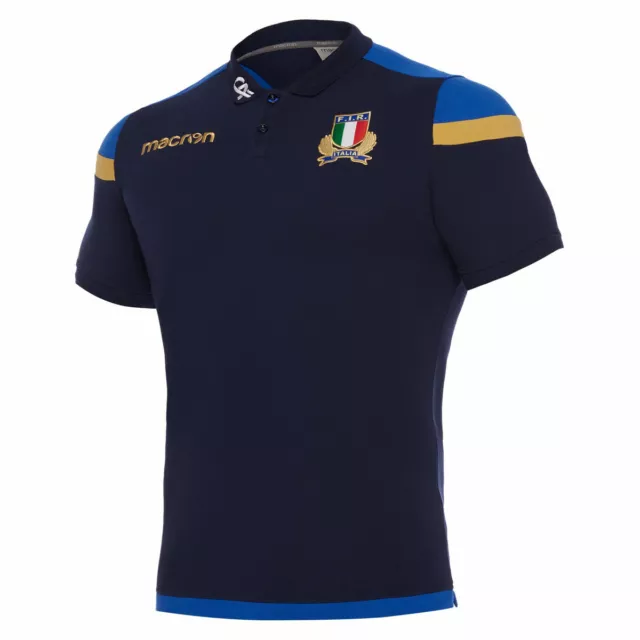 1672/77 MACRON Fir Fédération Italienne Rugby Italie Pôle Piquet Coton 58086478