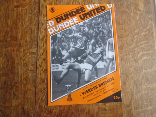 DUNDEE UNITED v WERDER BREMEN [ UEFA CUP ] 24TH NOVEMBER 1982