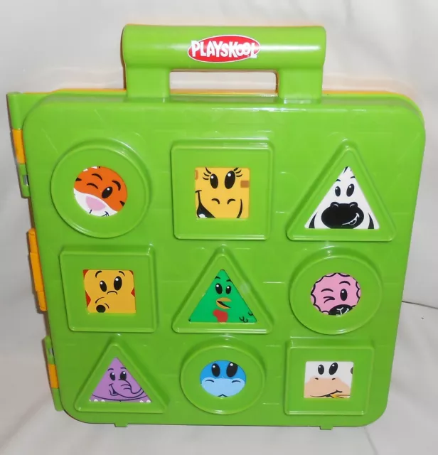 Vintage Playskool Blocksters Animal Blocks Shapes Activity Cubes Case