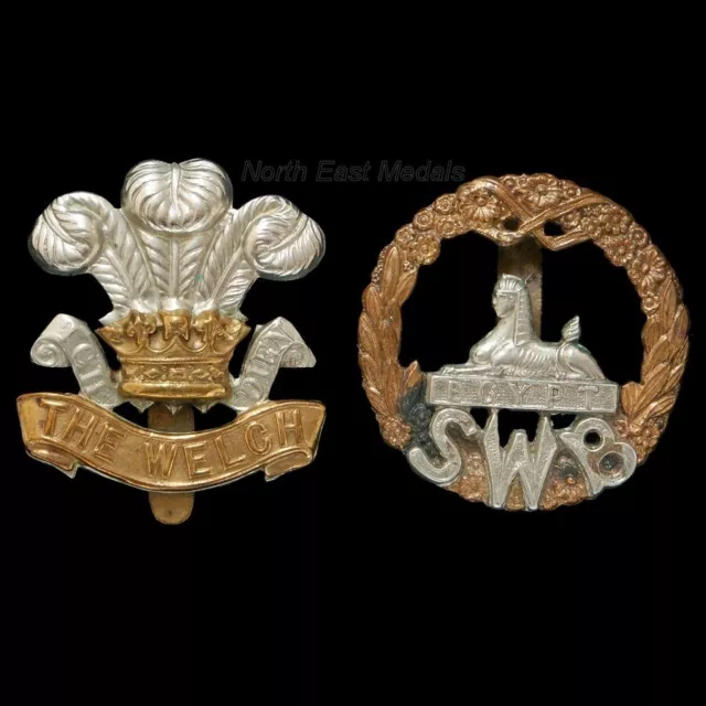 The Welch Regiment and South Wales Borderers Cap Badges