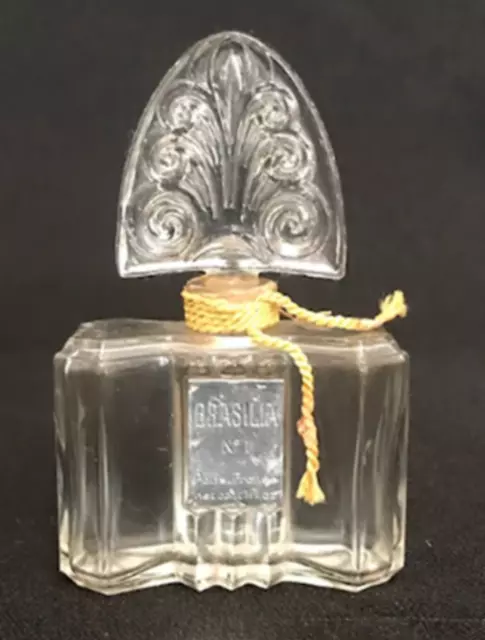 Vintage Art Deco French Perfume Bottle Brasilia Marked Art Deco No Baccarat