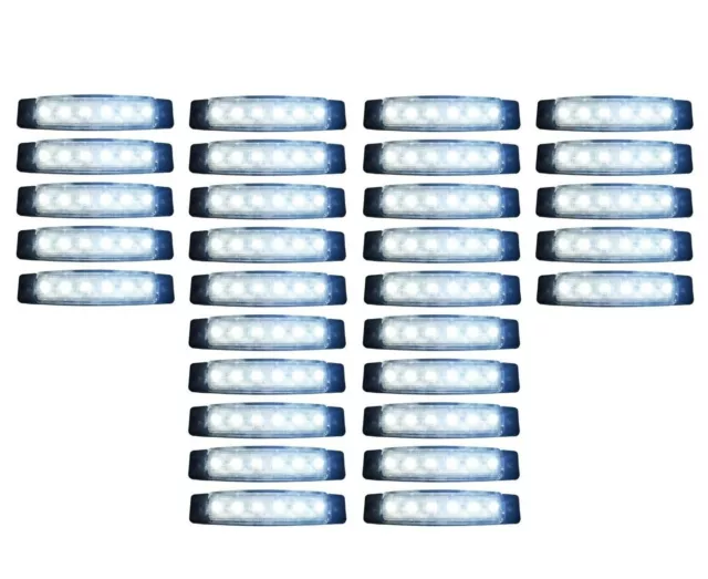 30 x 6 LED Begrenzungsleuchte 24 V Positionsleuchte Weiss LKW Umrissleuchte