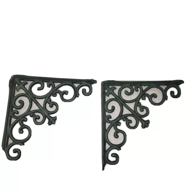ANTIQUE-STYLE 10" SHELF BRACKETS CAST IRON garden rustic fleur ARROW