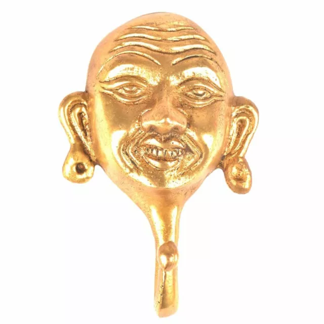 Hat Organizer Holders Golden Antique Coat Rack Brass Wall Hooks Laughing Face