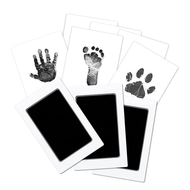 BABY FOOTPRINT HANDPRINT Kit Clean Touch Ink Pad, 3 Pcs Pet Dog Paw