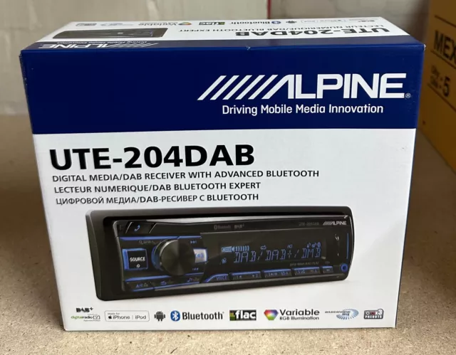 Alpine Auto/Van Bluetooth USB DAB Stereo iPhone Android Mechless AUX UTE-204DAB