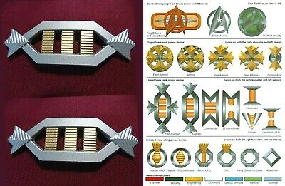 Star Trek Uniform Rank Pin Pip Badge Insignia Monster Maroon Rear Admiral x2 * 